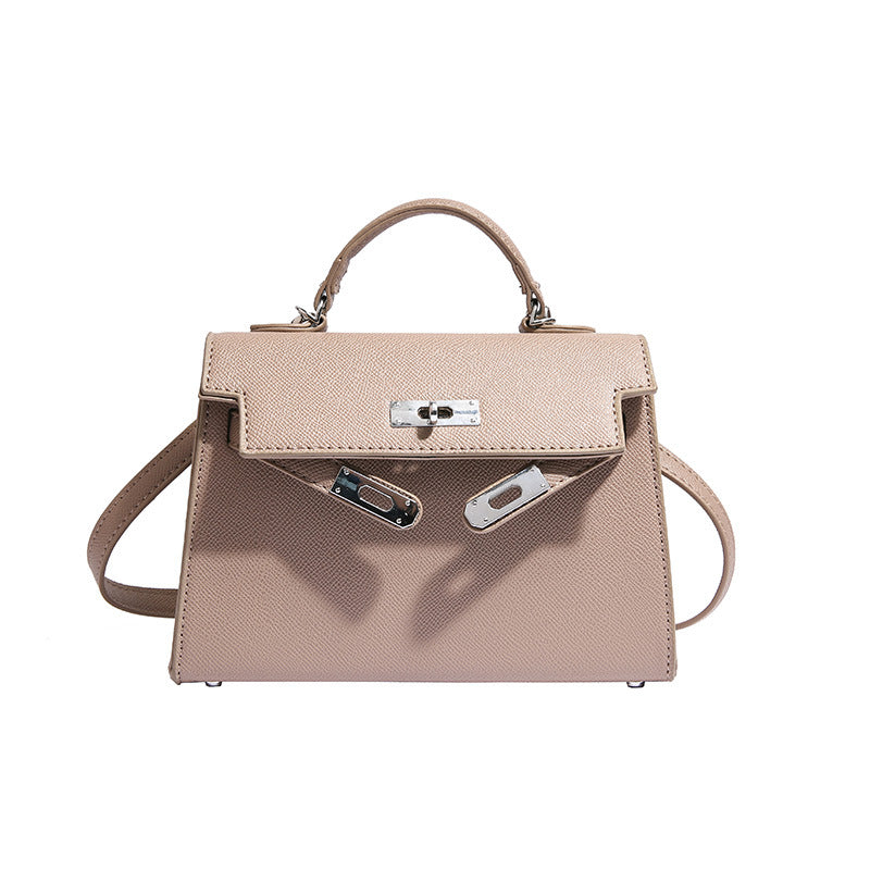 Texture Lock Portable Small Square Bag Women's 2022 New All-match Classic Shoulder Bag PU Fashion Kelly Bag