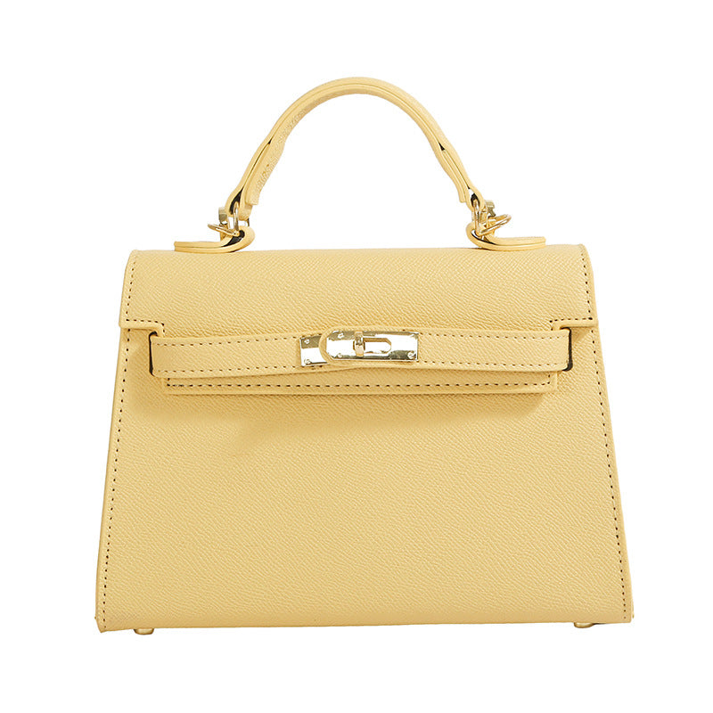 Texture Lock Portable Small Square Bag Women's 2022 New All-match Classic Shoulder Bag PU Fashion Kelly Bag