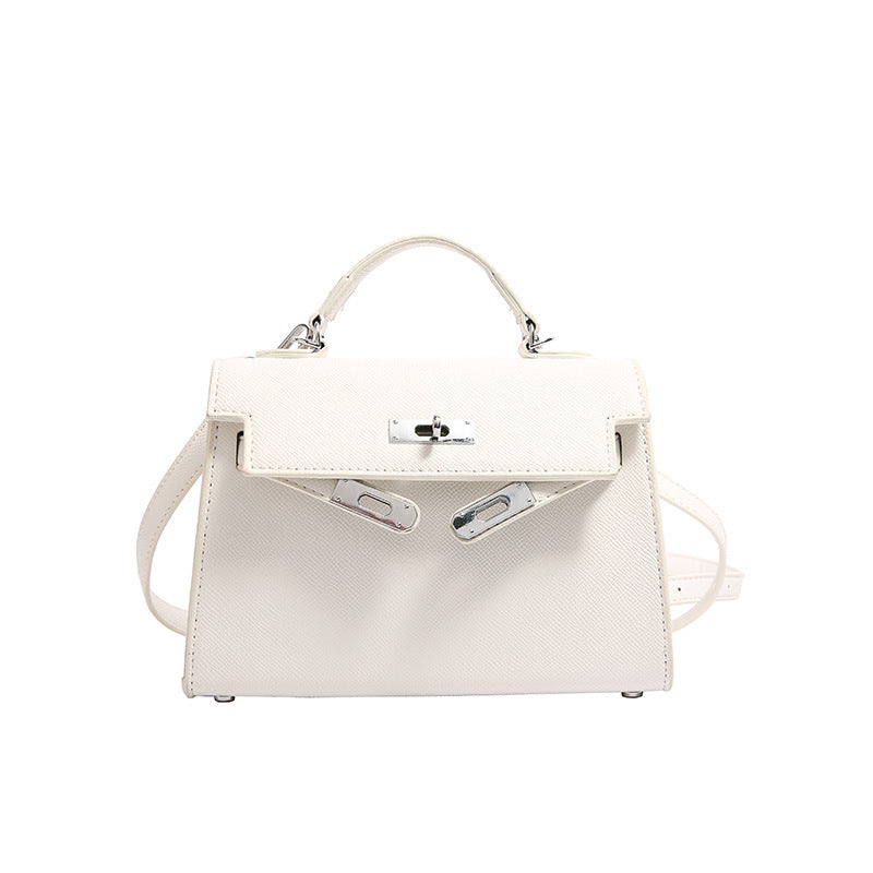Texture Lock Portable Small Square Bag Women's 2022 New All-match Classic Shoulder Bag PU Fashion Kelly Bag