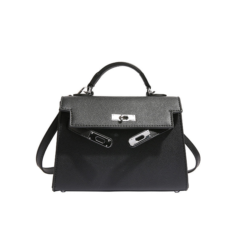 Texture Lock Portable Small Square Bag Women's 2022 New All-match Classic Shoulder Bag PU Fashion Kelly Bag