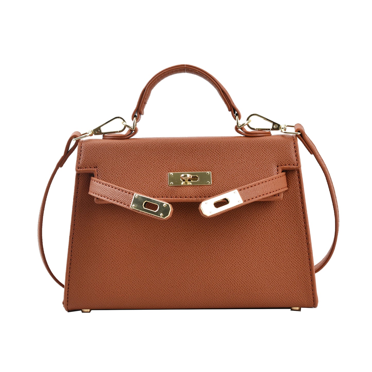 Texture Lock Portable Small Square Bag Women's 2022 New All-match Classic Shoulder Bag PU Fashion Kelly Bag