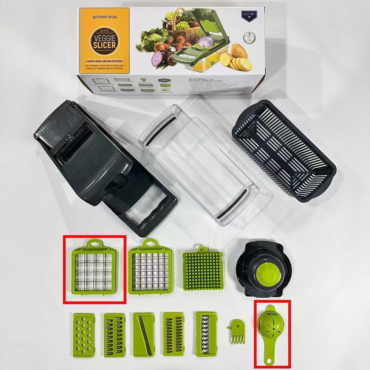 Multi-functional vegetable cutter, dice cutter, grater and slicer, essential for household use