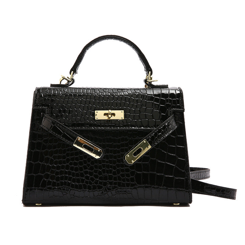 Texture Lock Portable Small Square Bag Women's 2022 New All-match Classic Shoulder Bag PU Fashion Kelly Bag