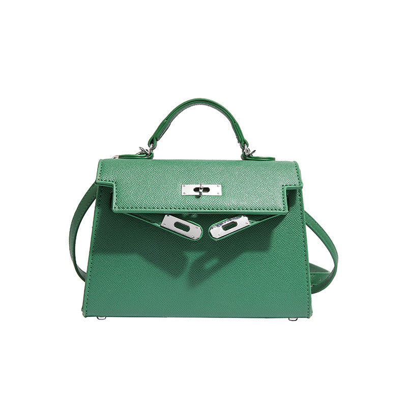 Texture Lock Portable Small Square Bag Women's 2022 New All-match Classic Shoulder Bag PU Fashion Kelly Bag