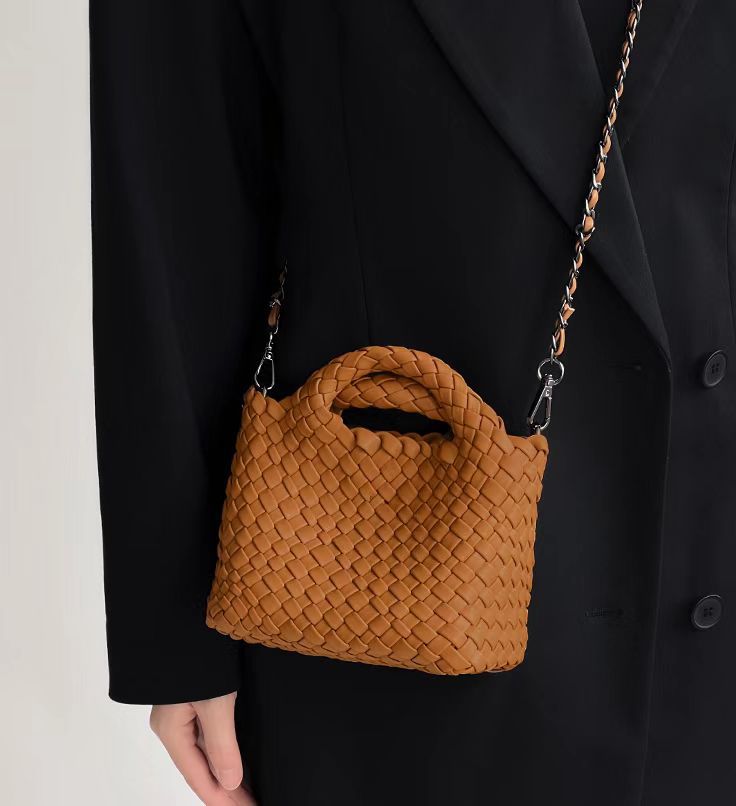 Premium Feeling Woven Handmade Mini Small Bag Tote Bucket Bag
