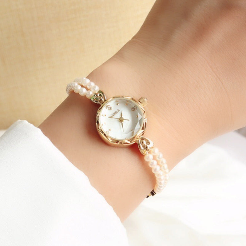 Natural pearl bracelet watch for ladies