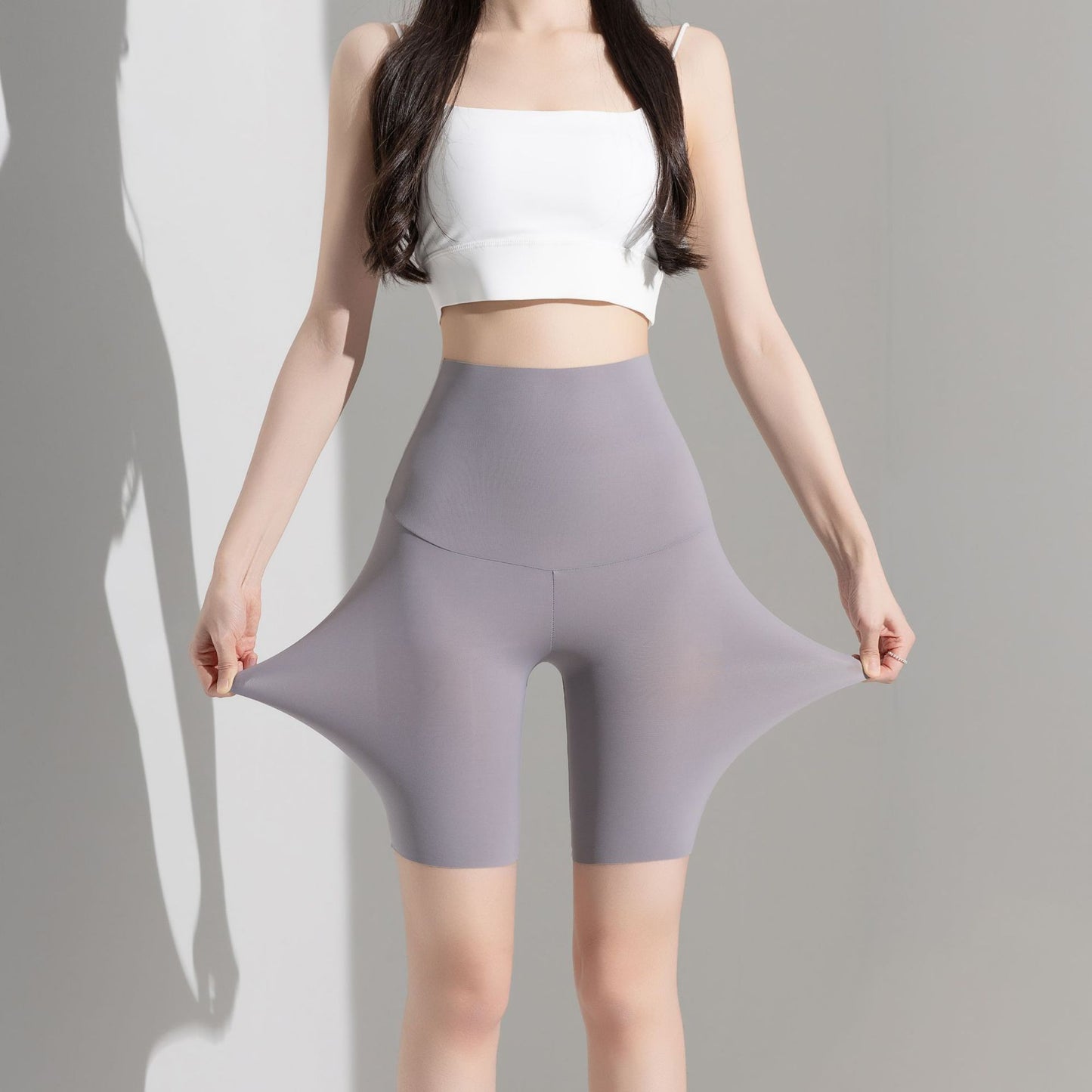 Ice silk shark pants women's ultra-thin high-waisted seamless leggings
