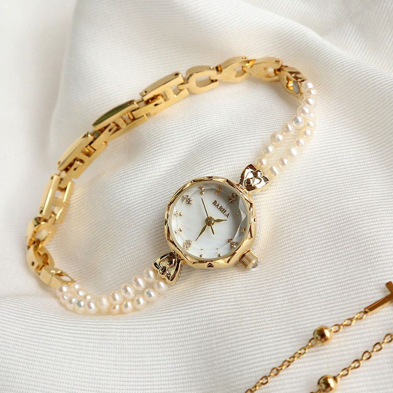 Natural pearl bracelet watch for ladies