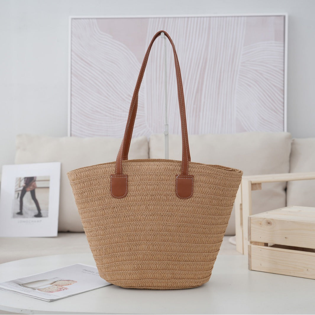 Women's Shoulder Crossbody Straw Bag Woven Bag Beach Bag New Women's Tote Bag Large Capacity