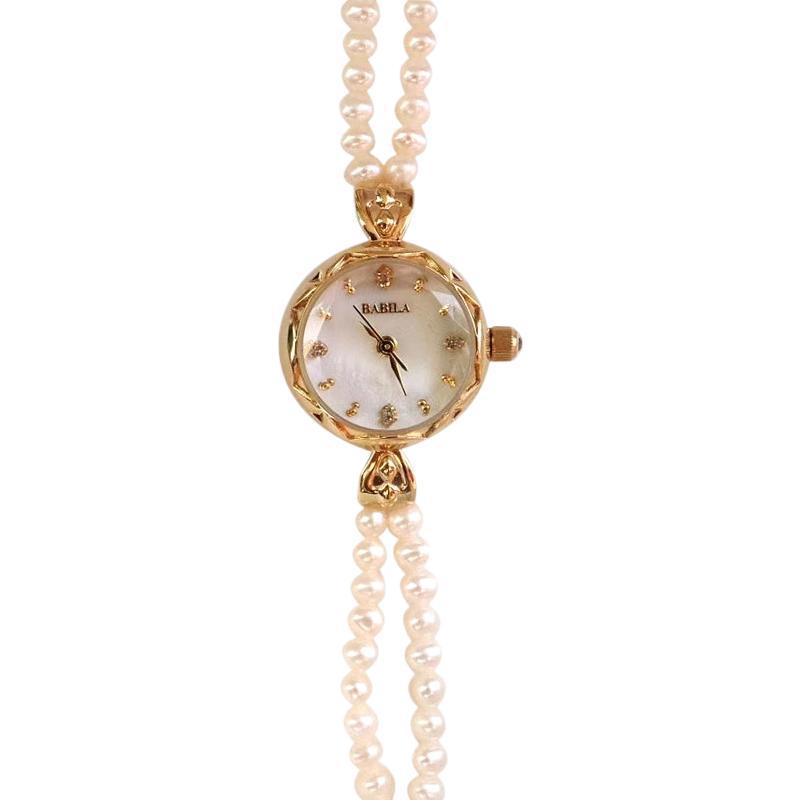 Natural pearl bracelet watch for ladies