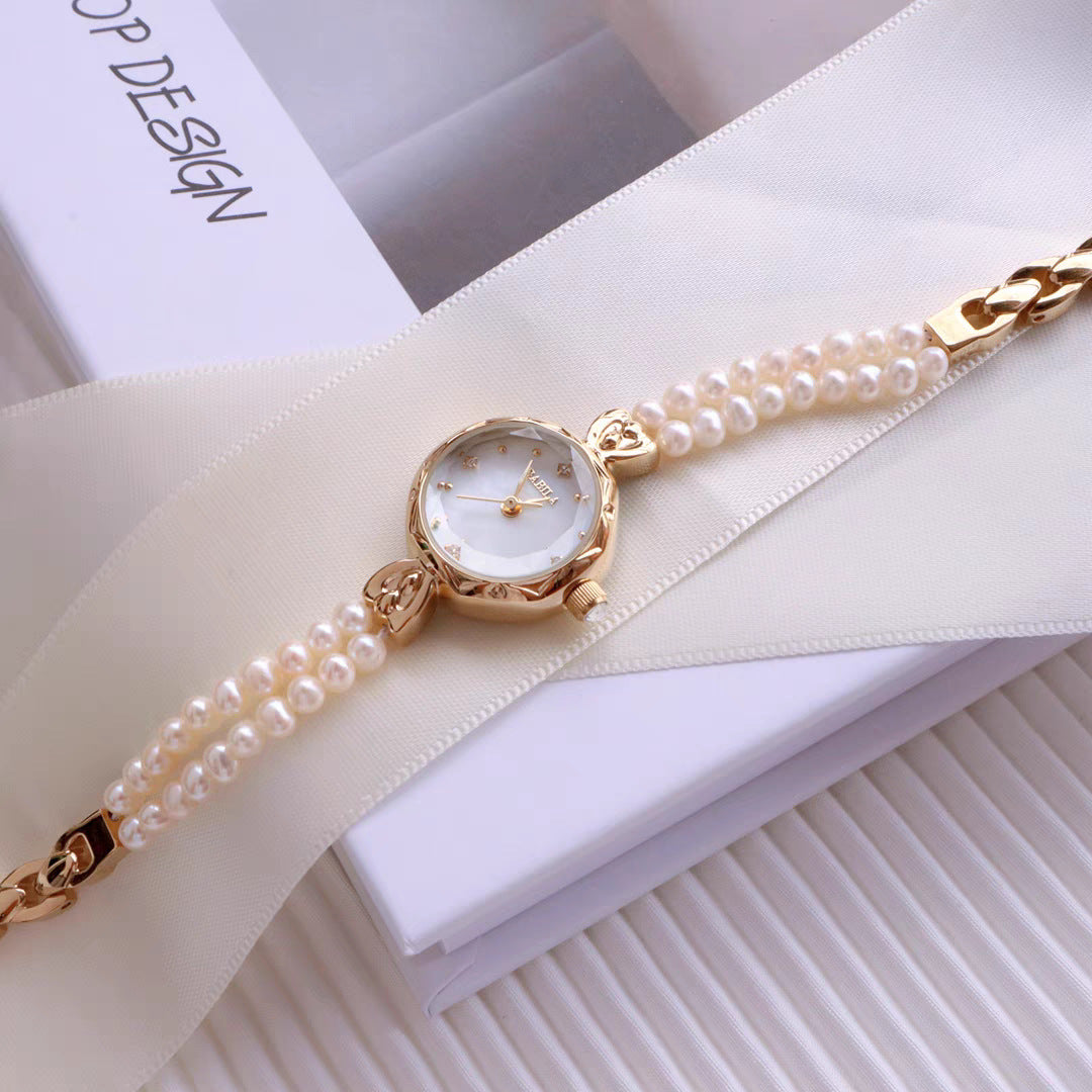 Natural pearl bracelet watch for ladies