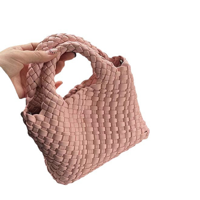 Premium Feeling Woven Handmade Mini Small Bag Tote Bucket Bag