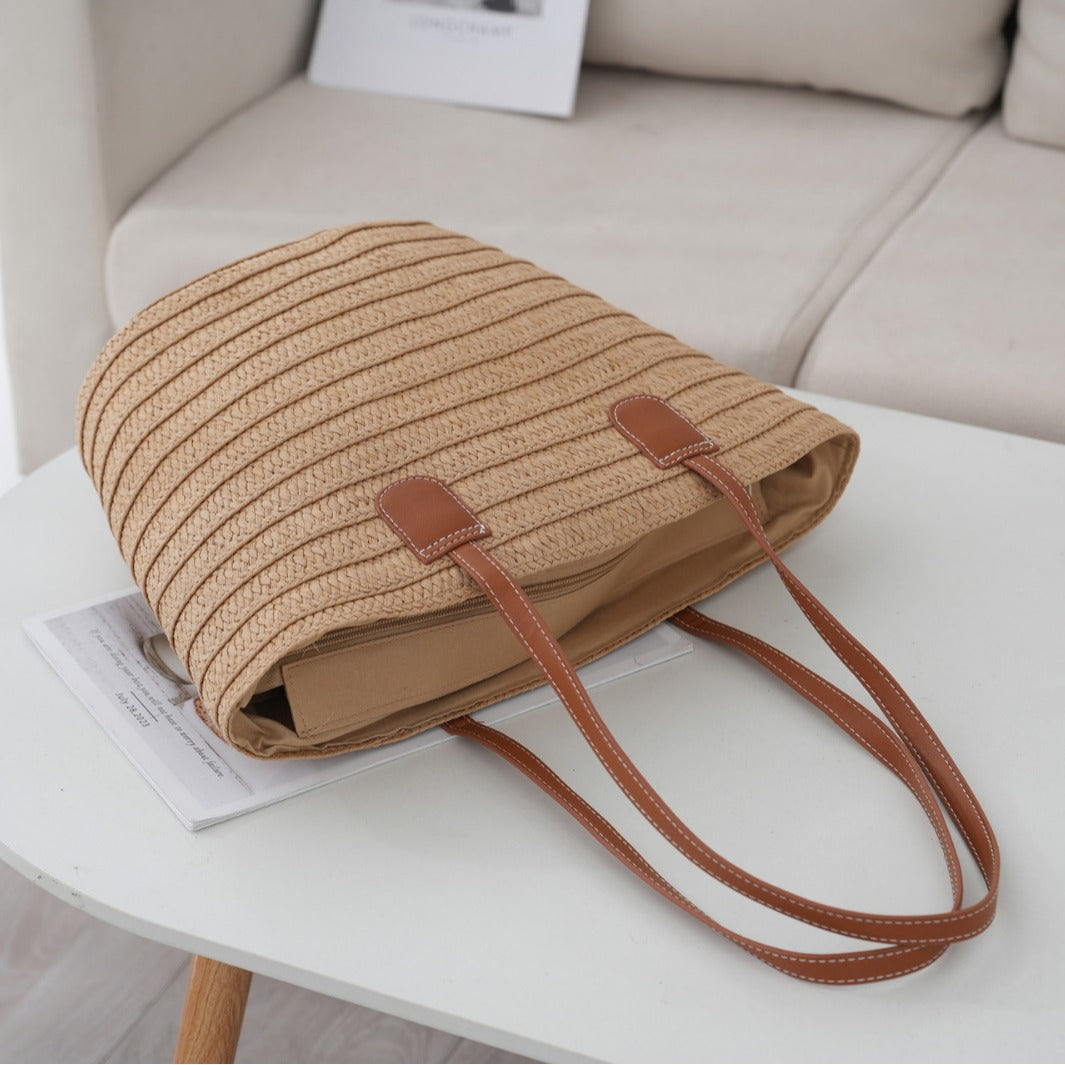 Women's Shoulder Crossbody Straw Bag Woven Bag Beach Bag New Women's Tote Bag Large Capacity