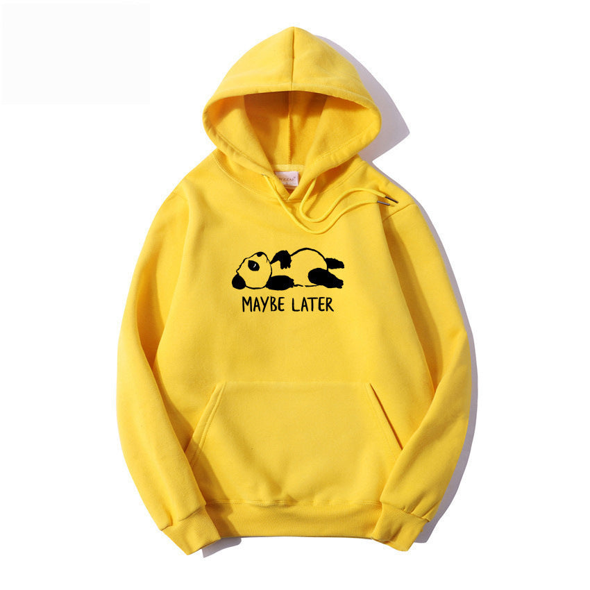 Maybelater Hoodie Hoodie Sweater Letters Sweater Oversized Hoodie Yellow