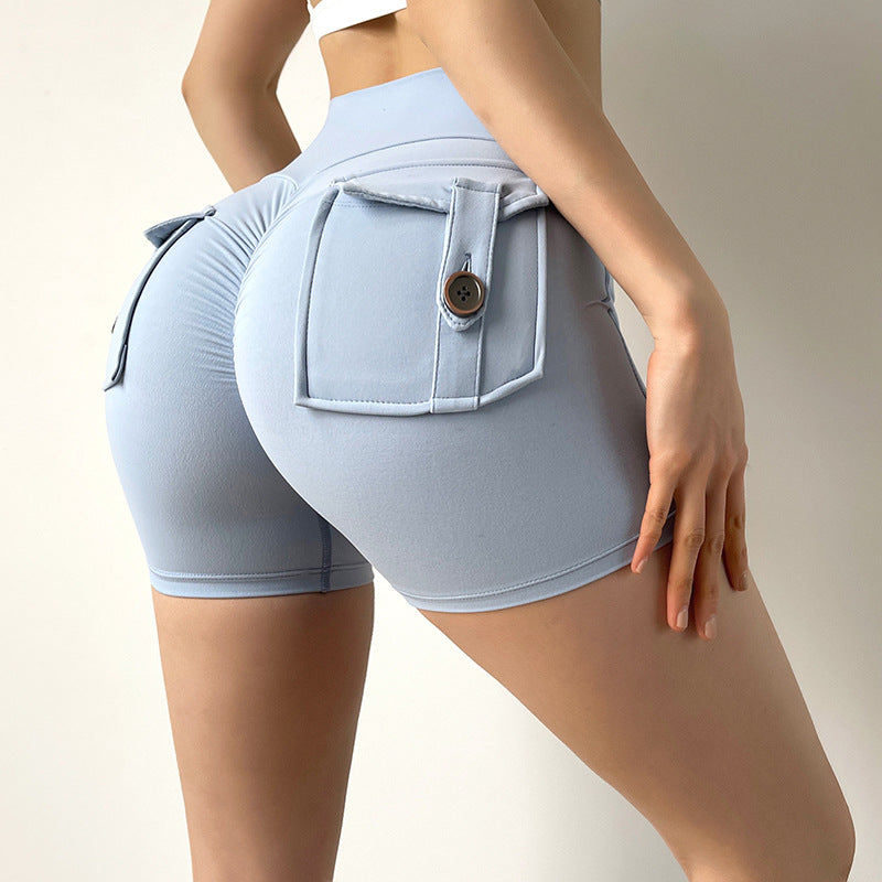 Three-part Pants Sexy Yoga Pants Women&#039;s High Waist Peach Hip Sports Shorts Fitness Pants