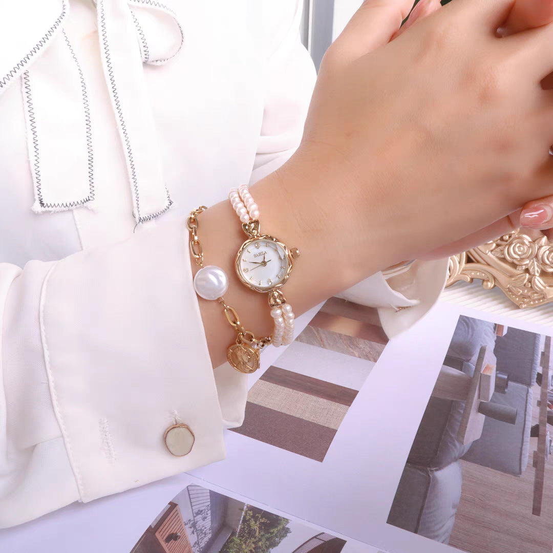 Natural pearl bracelet watch for ladies