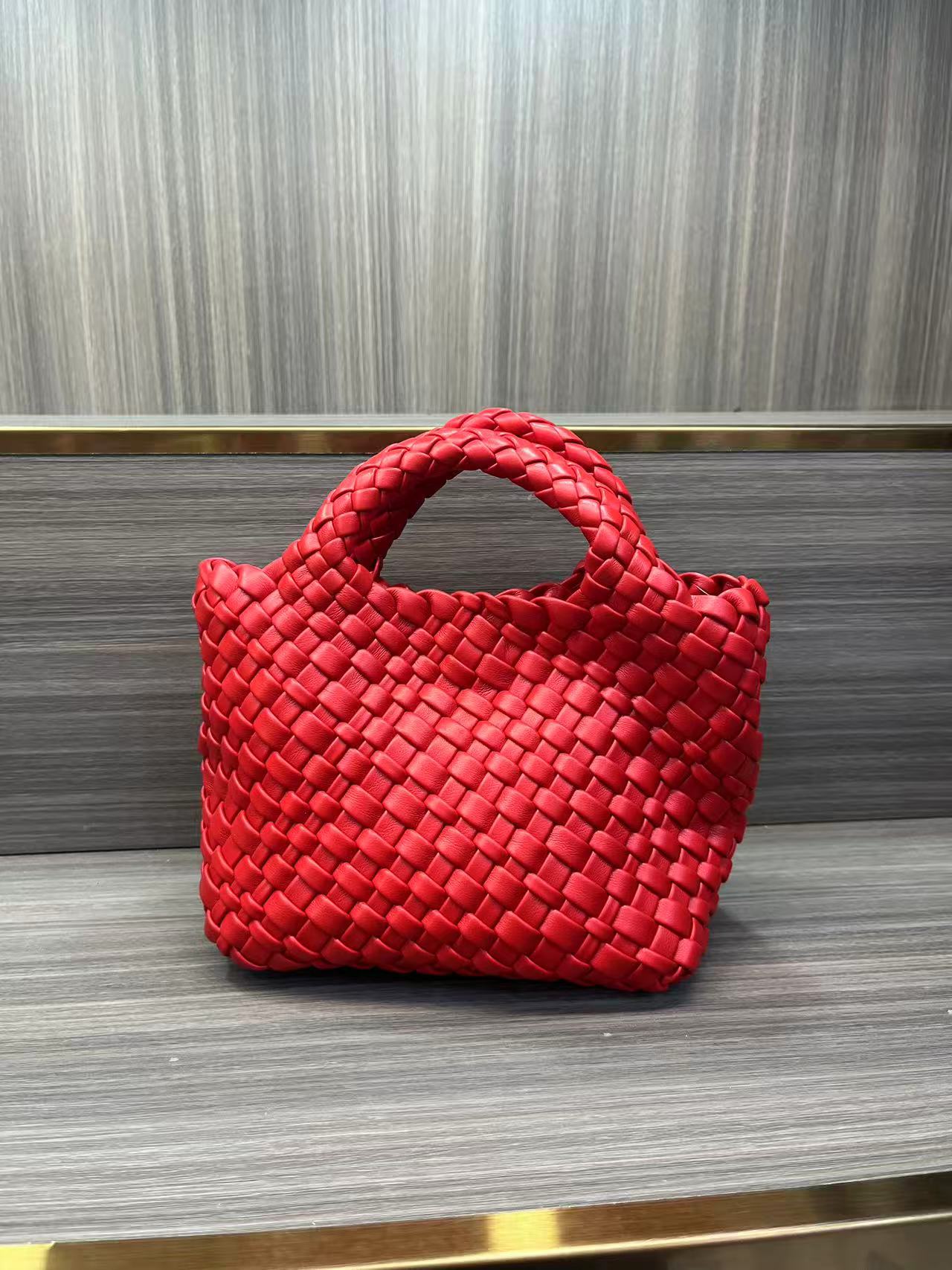 Premium Feeling Woven Handmade Mini Small Bag Tote Bucket Bag