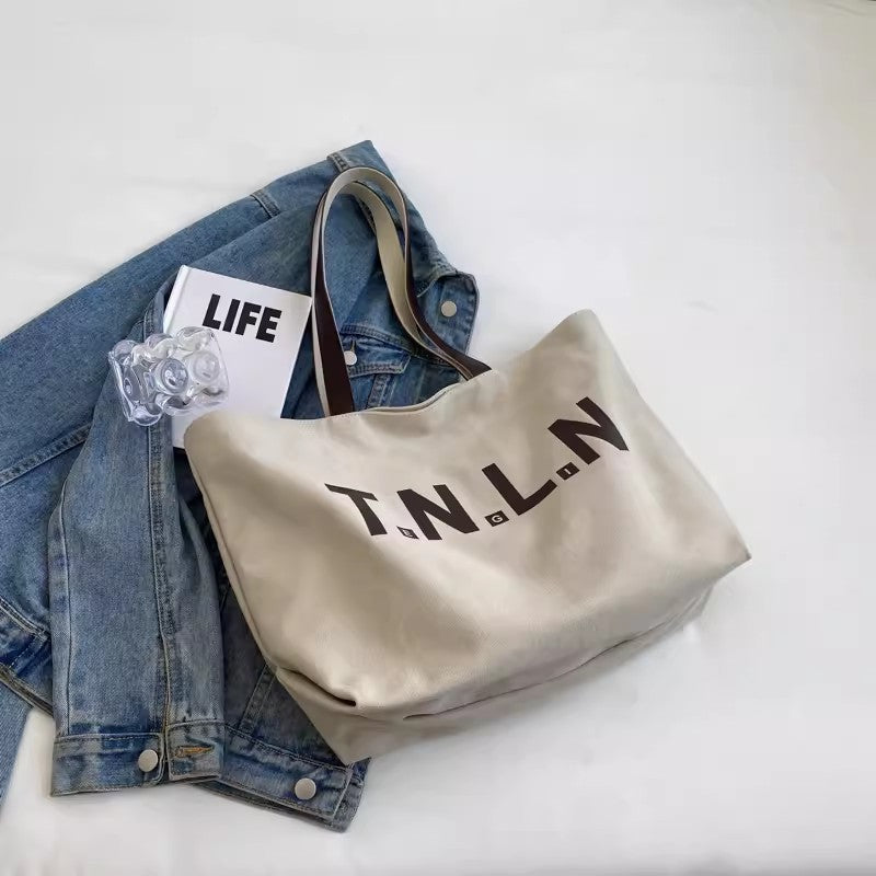 Shoulder Bag women's large capacity canvas handbag student fashion all-match commuter make-up bag